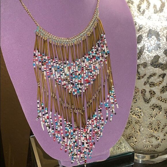 Aztec  Bohemian beaded necklace - Picture 1 of 4
